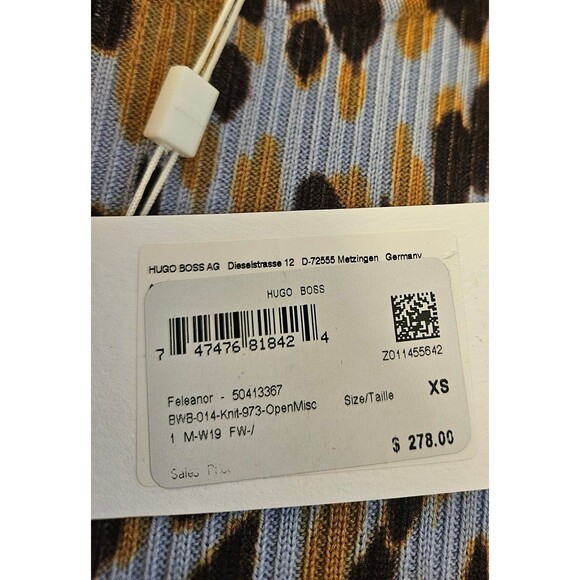 BOSS HUGO BOSS Sweater New w/ Tags Merino Superfine Wool So Soft Size XS Leopard - Picture 4 of 7